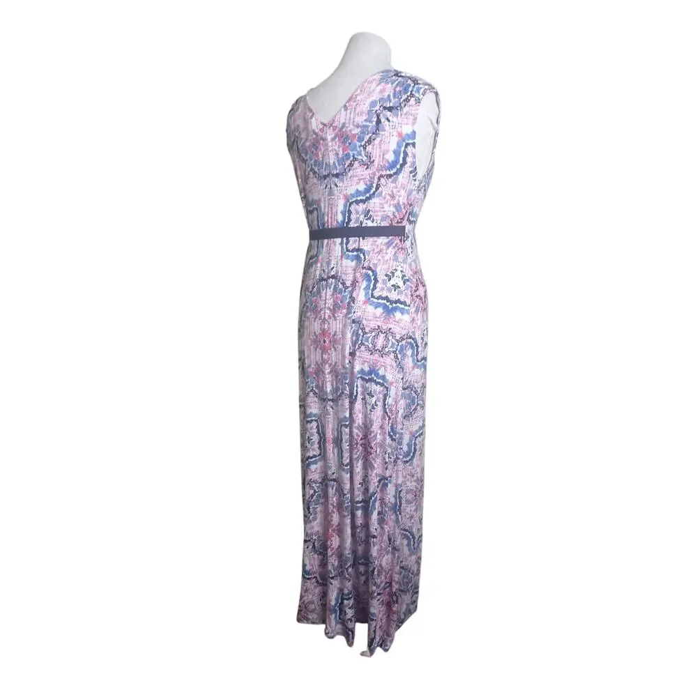 Jessica Simpson Maternity‎ Maxi Dress Boho Women's S Pink and Blue with Belt
